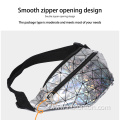 Silver children's Fanny pack Waterproof Silver children's PU Fanny Pack Silver magic PU Graffiti bag